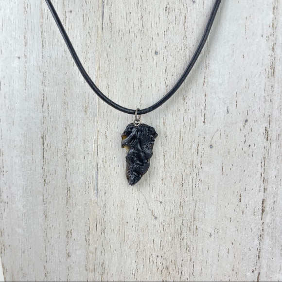 Hand Crafted Jewelry - 🚫SOLD🚫 NWOT Tektite Pendant Necklace Natural Ancient Stone Sterling Silver